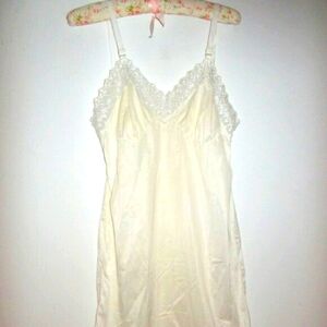 80s white eyelet trim Negligee S